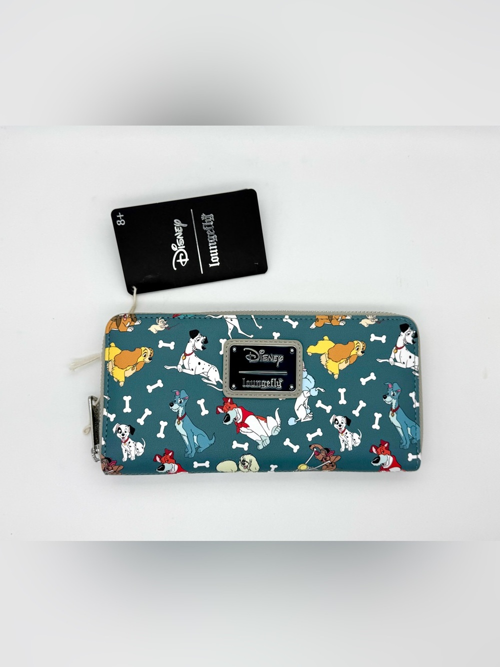 Loungefly Teal Disney Dogs Patterned Zip Wallet